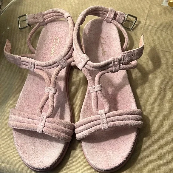 Clark pink Suede leather sandals - Picture 1 of 7